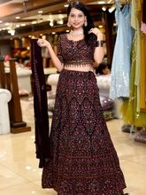 Regal Plum Embroidered Lehenga Choli